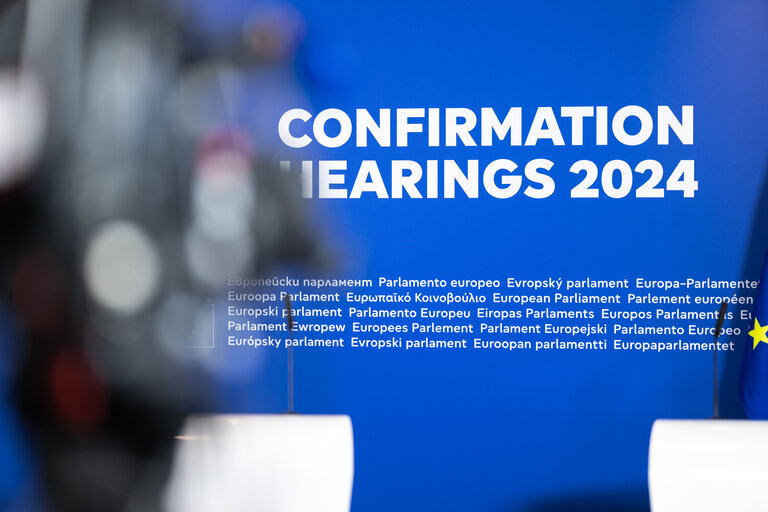 Stockshot of the hearings of the European Commissioner-designate