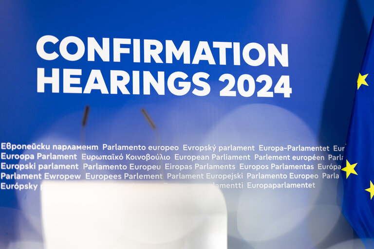 Stockshot of the hearings of the European Commissioner-designate