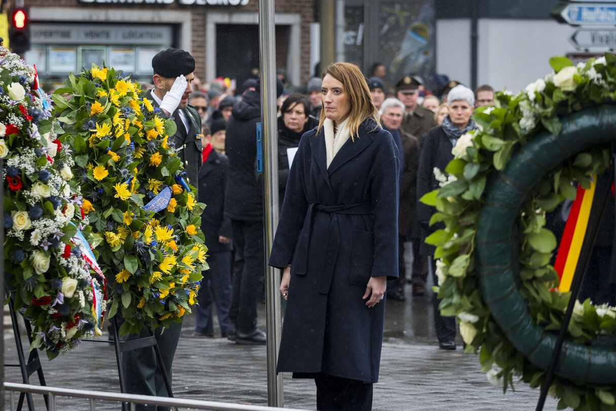 Roberta Metsola, EP President participates to the ceremony for the commemoration of the 80th Anniversary of the Battle of the Bulge - ceremony in Bastogne