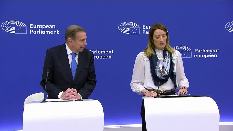 Press conference by Roberta METSOLA, EP President, María Corina MACHADO, leader of the democratic forces in Venezuela, Edmundo GONZALEZ URRUTIA, Venezuelan President-elect and the Venezuelan opposition movement, Sakharov Prize 2024 laureate