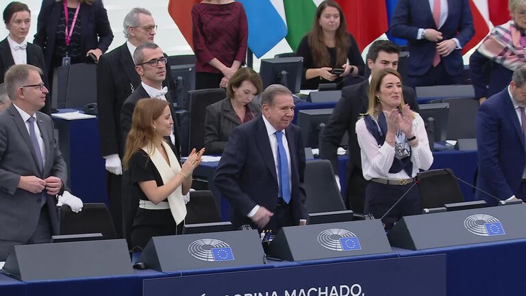 Ceremony of the 2024 Sakharov Prize: Ambience shots from the chamber prior to the ceremony