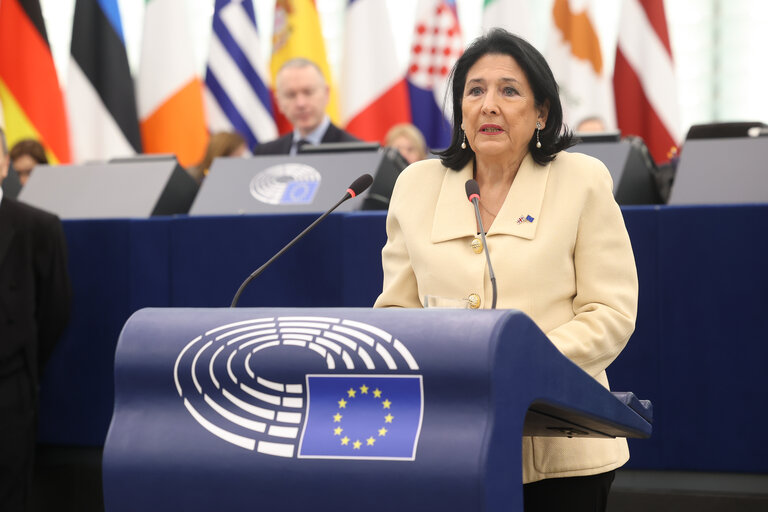 Valokuva 26: EP Plenary session - Formal sitting with Salome ZOURABICHVILI, President of Georgia