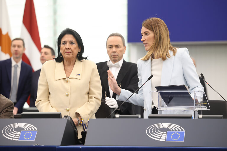 Valokuva 30: EP Plenary session - Formal sitting with Salome ZOURABICHVILI, President of Georgia