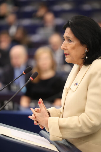 Valokuva 13: EP Plenary session - Formal sitting with Salome ZOURABICHVILI, President of Georgia