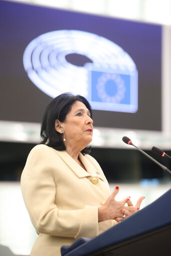 Valokuva 10: EP Plenary session - Formal sitting with Salome ZOURABICHVILI, President of Georgia