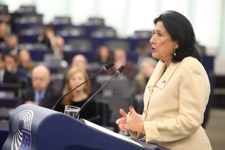 Valokuva 15: EP Plenary session - Formal sitting with Salome ZOURABICHVILI, President of Georgia