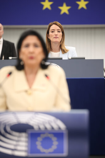 Valokuva 7: EP Plenary session - Formal sitting with Salome ZOURABICHVILI, President of Georgia