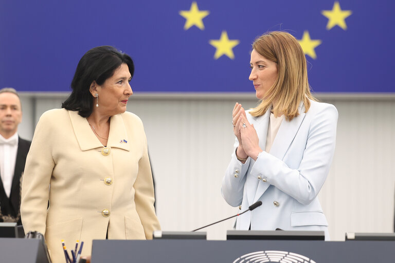 Valokuva 3: EP Plenary session - Formal sitting with Salome ZOURABICHVILI, President of Georgia