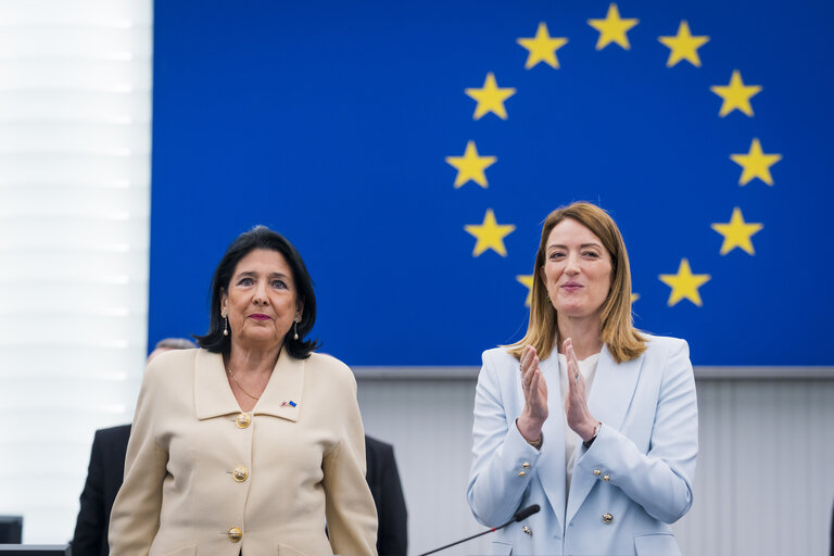 Valokuva 2: EP Plenary session - Formal sitting with Salome ZOURABICHVILI, President of Georgia