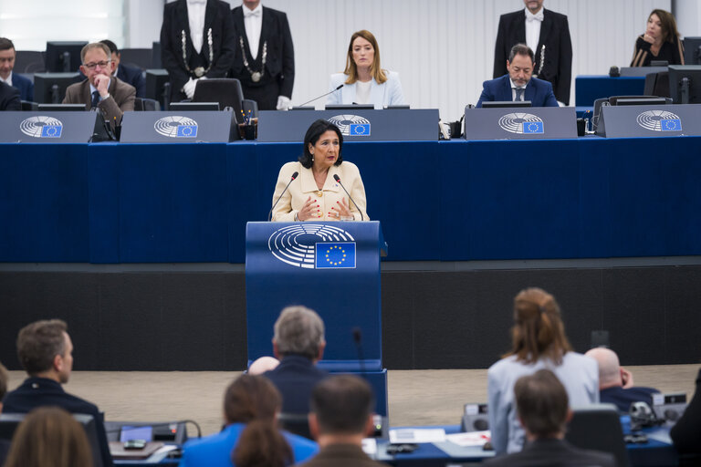 Valokuva 16: EP Plenary session - Formal sitting with Salome ZOURABICHVILI, President of Georgia