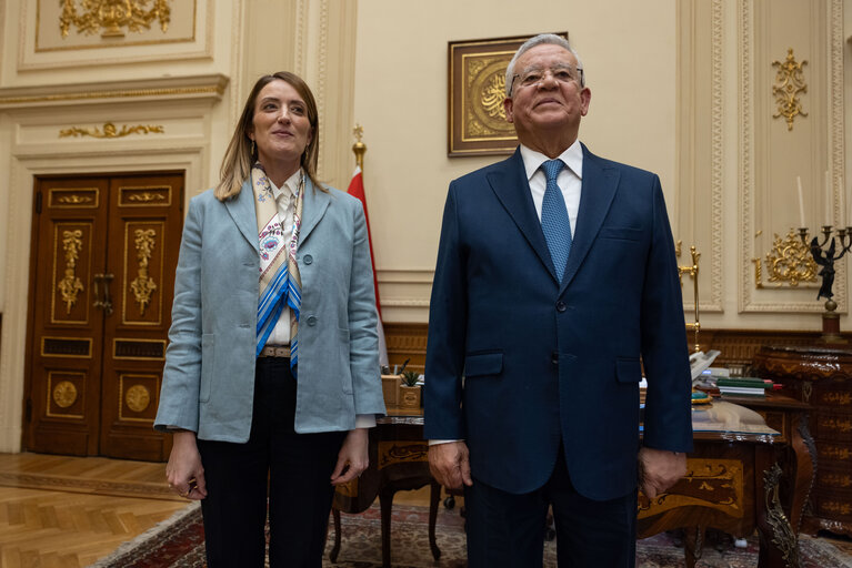 Suriet 2: Official visit by Roberta METSOLA, EP President, to Cairo (Egypt) - Meeting with Hanafy EL GEBALY, Speaker of the House of Representatives