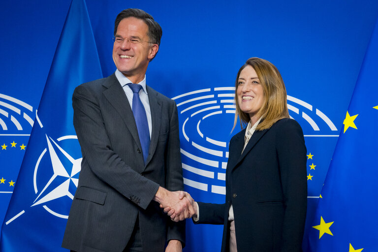 Roberta METSOLA, EP President President meets with Mark RUTTE, NATO Secretary General