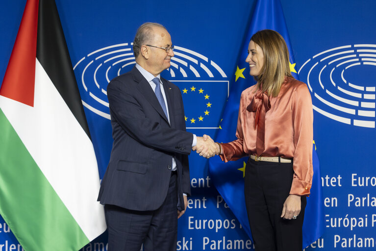 Fotografia 9: Roberta METSOLA, EP President meets with Mohammad MUSTAFA, Palestinian Prime Minister