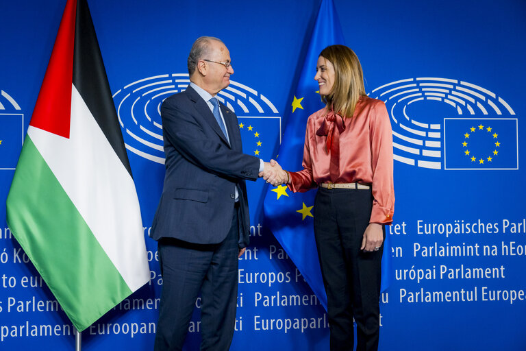 Fotografia 10: Roberta METSOLA, EP President meets with Mohammad MUSTAFA, Palestinian Prime Minister