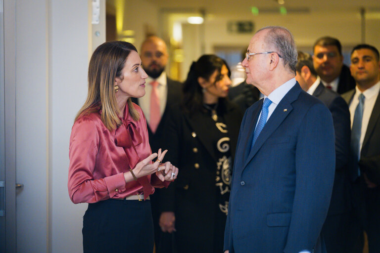 Fotografia 3: Roberta METSOLA, EP President meets with Mohammad MUSTAFA, Palestinian Prime Minister