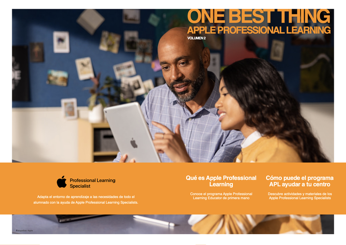 Portada del volumen 2 de One Best Thing, la colección de libros de Apple Education Community España