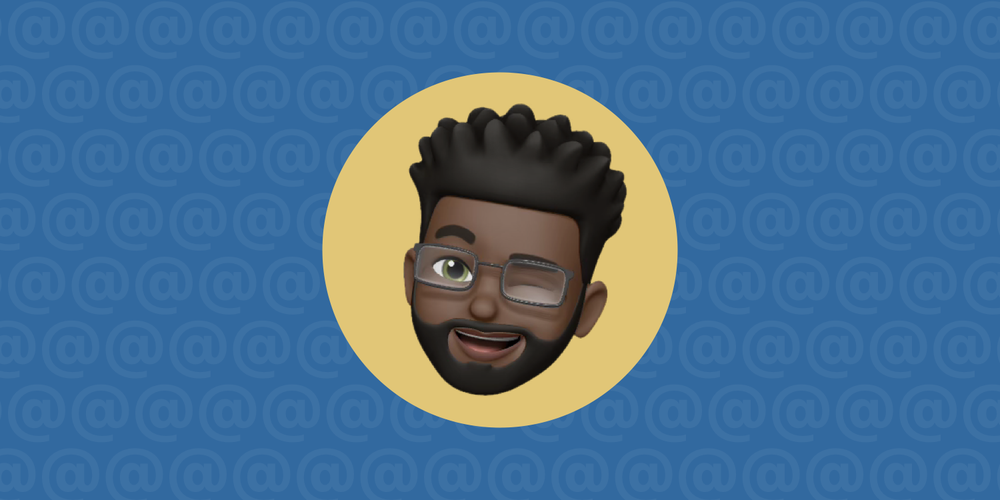 Memoji of a Black man wearing glasses