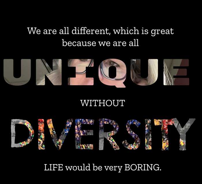 Quote by Catherine Pulsifer:  We are all different, which is great because we are all UNIQUE.  Without DIVERSITY, life would 