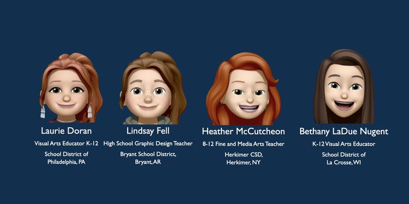 Four Memojis, featuring Laurie Doran, Lindsay Fell, Heather McCutcheon and Bethany LaDue Nugent