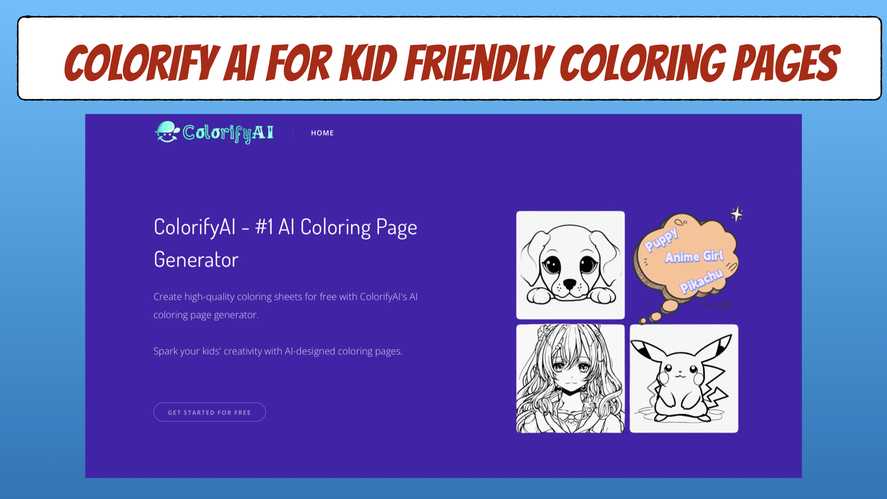 Colorify AI For Kid Friendly Coloring Pages