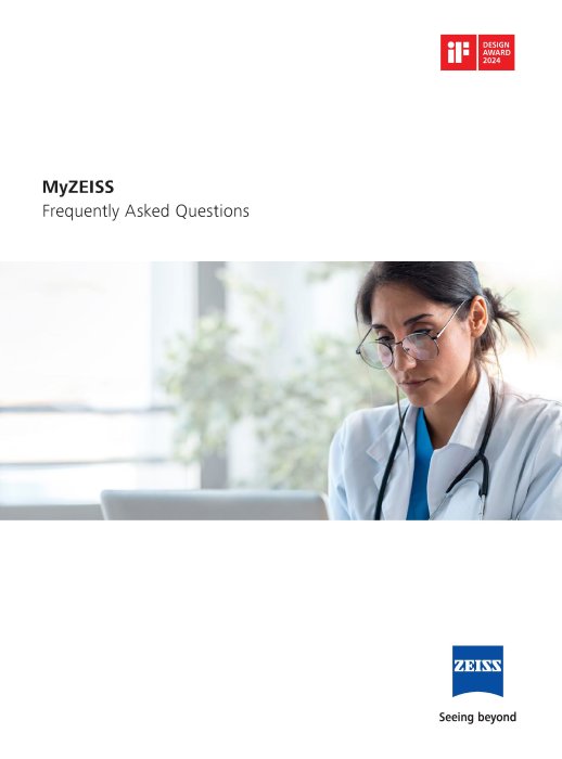 Предварително изображение на MyZEISS FAQ Flyer EN