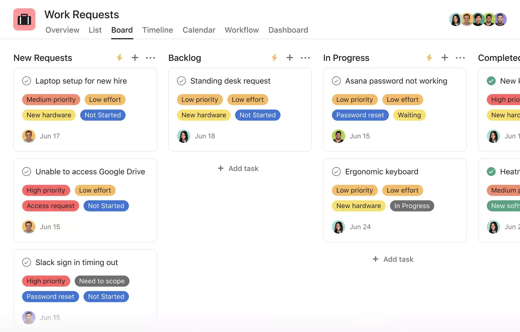 [Product UI] Work requests project example (Boards)