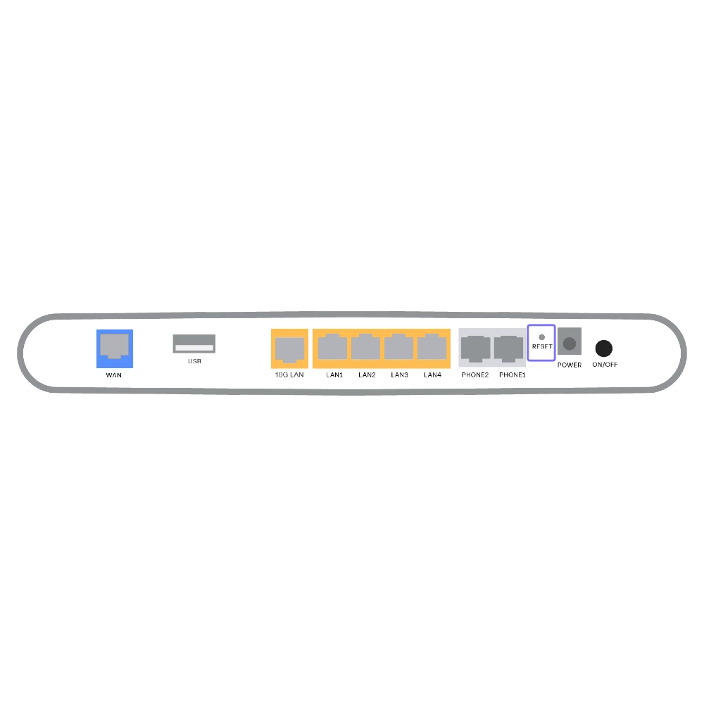 Zyxel T-75 resetknop