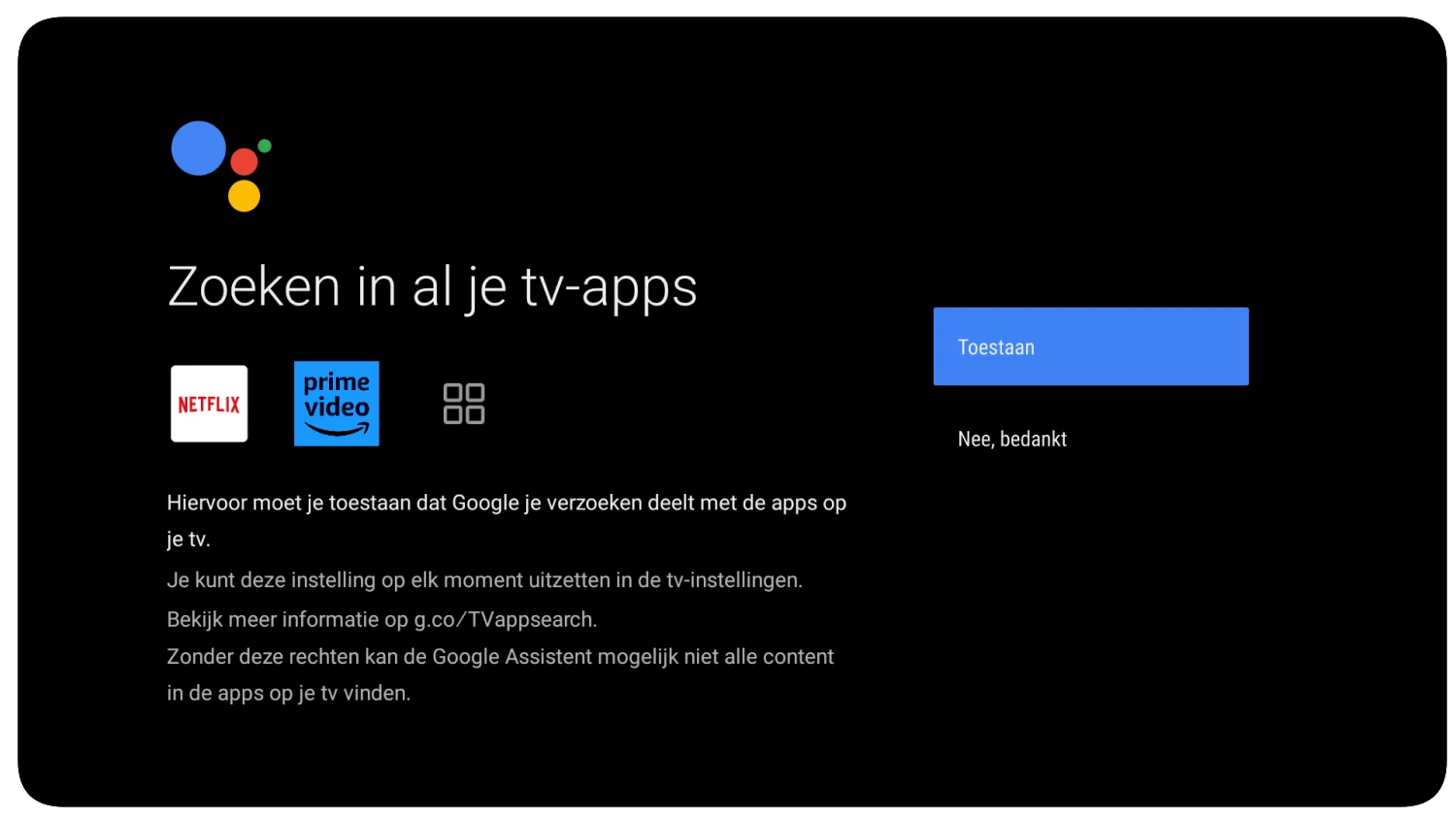 Geef Google Assistent toegang tot je tv-apps