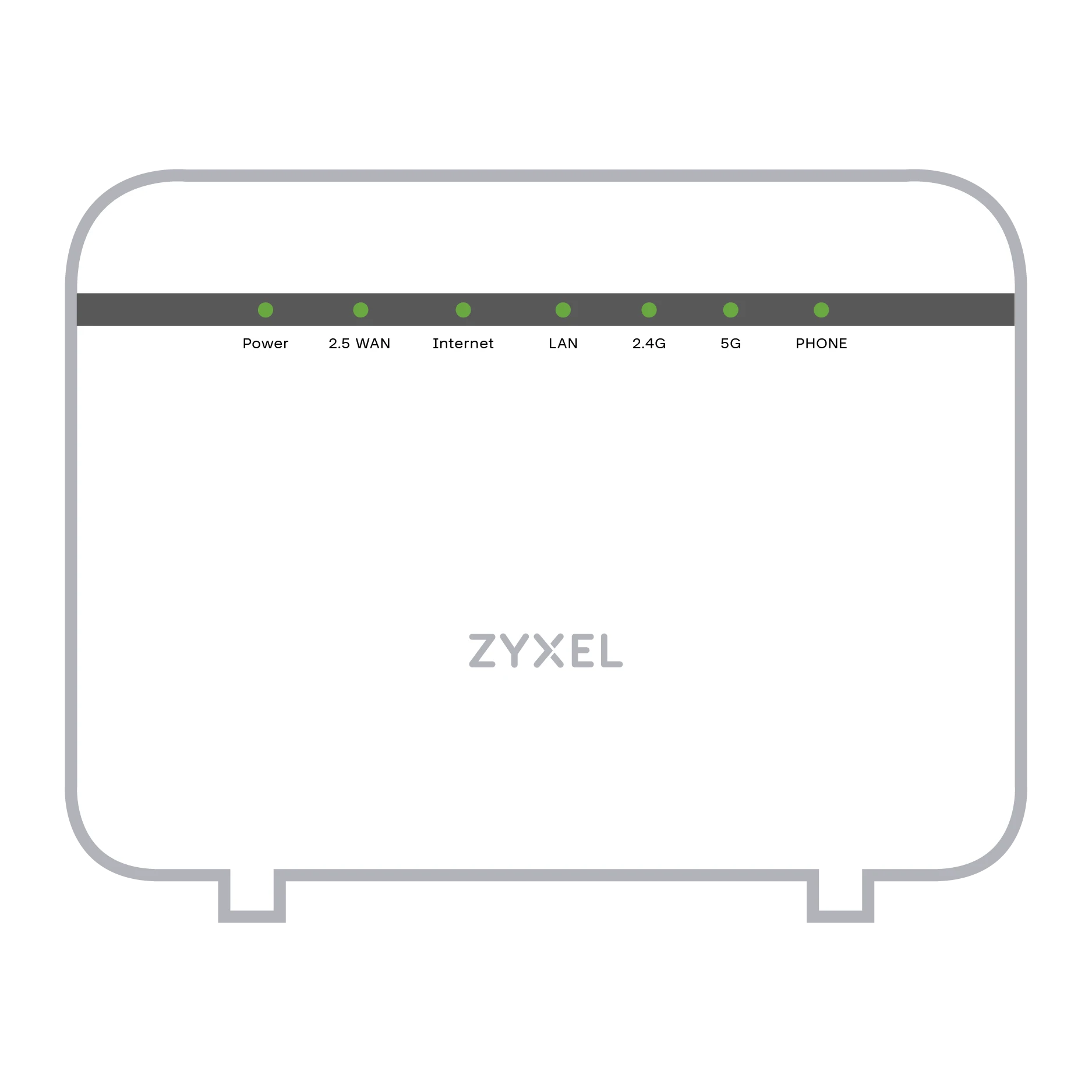 De voorkant van het modem Zyxel T-56