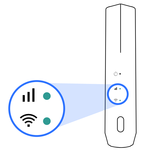 Wifipunt WAP6807 omcirkeld link- en wifilampje