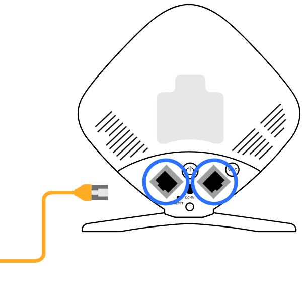 Wifipunt WX5600 UTP-poorten