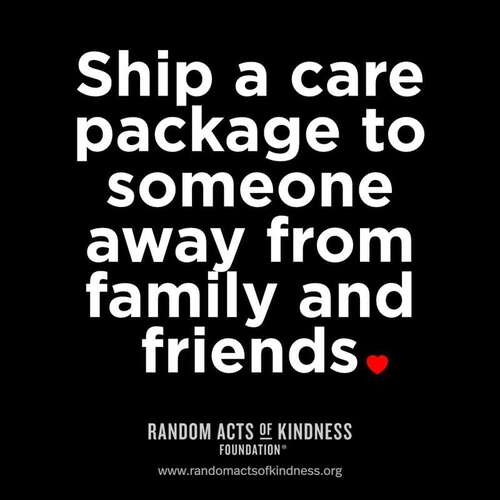 Ship a care package to someone away from family and friends.