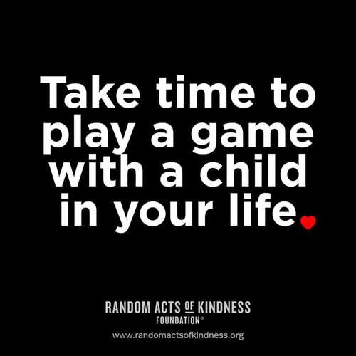 Take time to play a game with a child in your life.