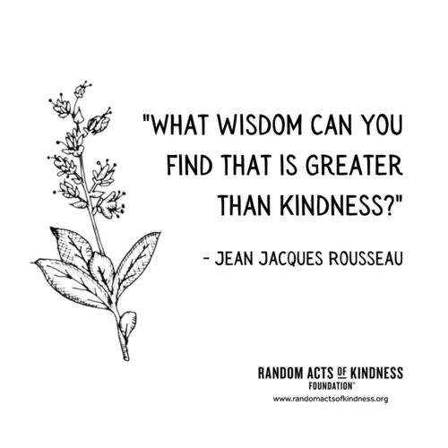 What wisdom can you find that is greater than kindness? Jean Jacques Rousseau