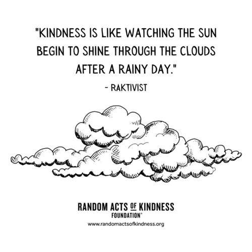 Kindness is like watching the sun begin to shine through the clouds after a rainy day. RAKtivist