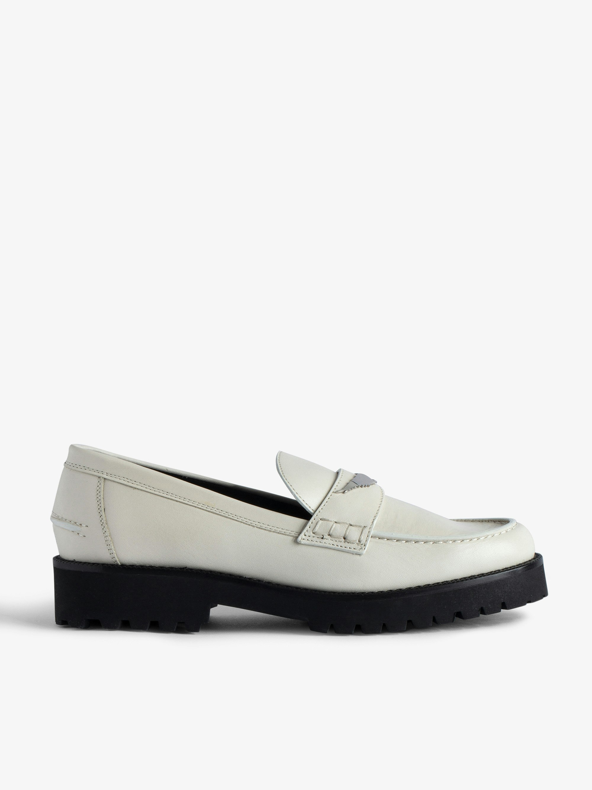 Joecassin Loafers - Women's semi-patent smooth leather loafers with wings charm.