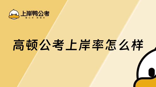 高顿公考上岸率怎么样