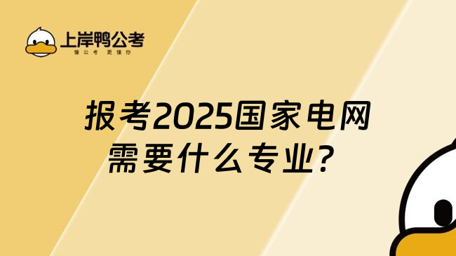 报考2025国家电网需要什么专业？