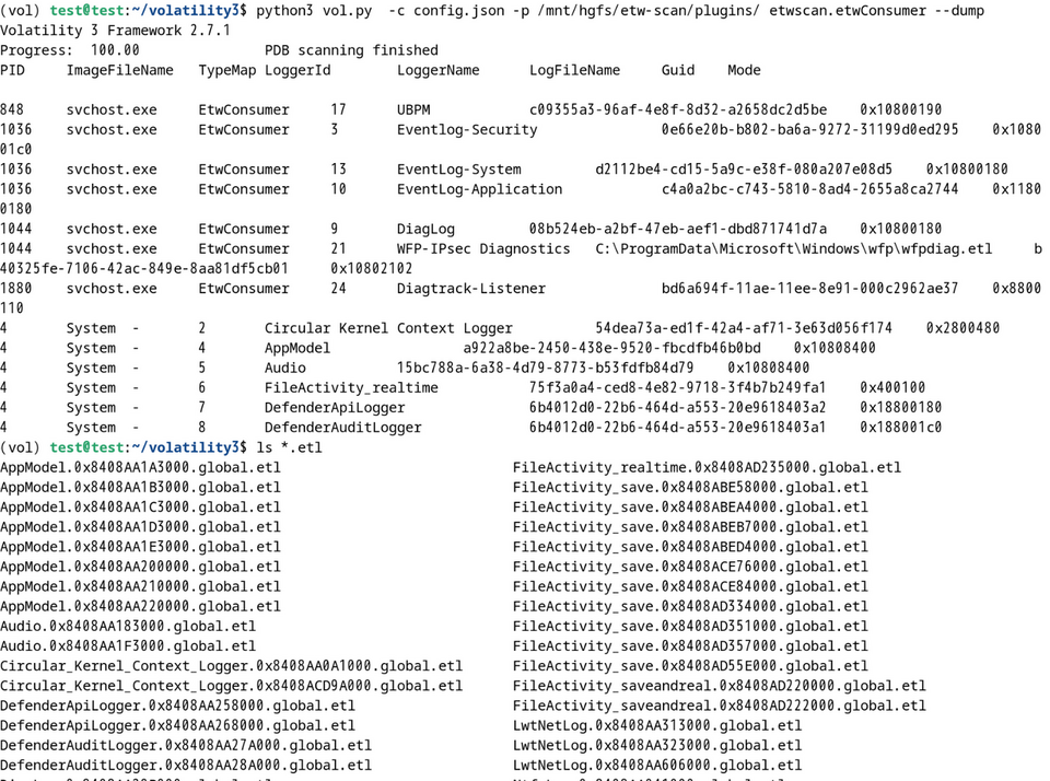 Example of recovering ETW events