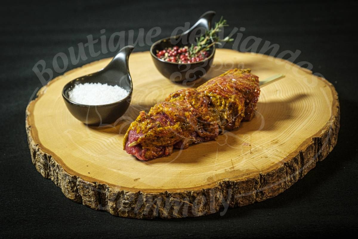 Brochette de boeuf moutarde aux herbes