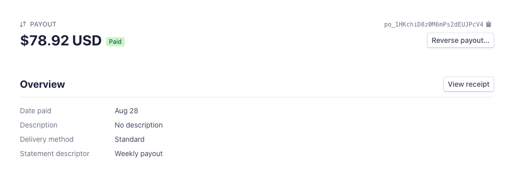 Reverse payouts in the Stripe Dashboard