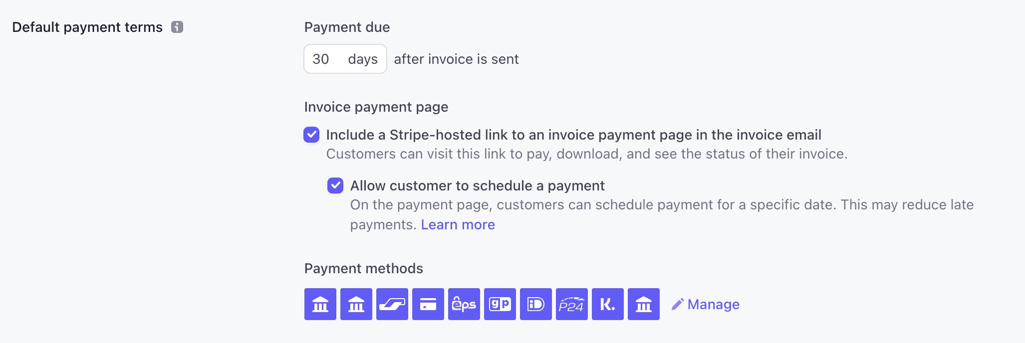 Turn on the scheduled payments feature for your customers