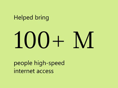 Helped bring more than 100 million people high-speed internet access