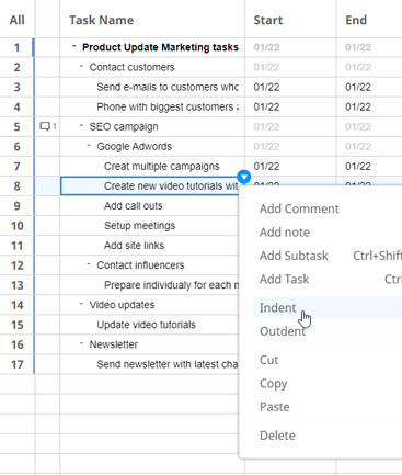 software de gráfico de Gantt online