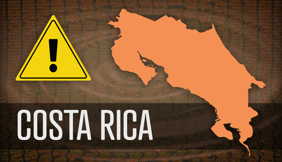 item 3 of Gallery image - map of costa rica and warning sign of scam businesses