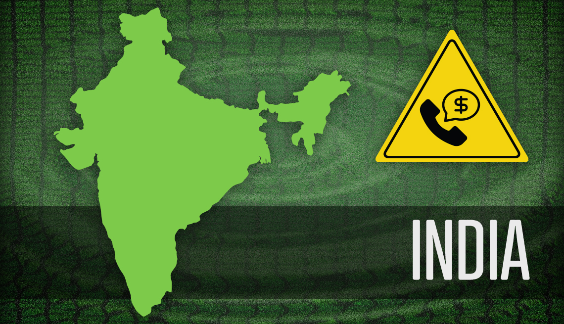 item 1 of Gallery image - map of india and warning sign of tech support fraud