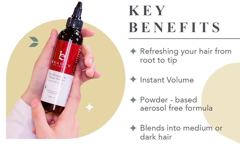 KEY
BENEFITS
 17 Refreshing your hair from
root to tip
 17 Instant Volume
 17 Powder - based
aerosol free formula
 17 Blends into medium or
dark hair