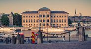 National Museum of Fine Arts. National museum building located on peninsula Blasieholmen in city centre with near Lake Malaren channel view from old town quarter Gamla Stan, Stockholm, Sweden