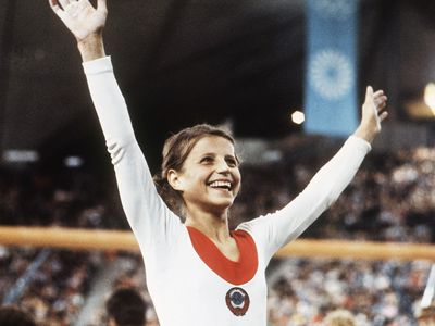 Olga Korbut at the Munich 1972 Olympic Games