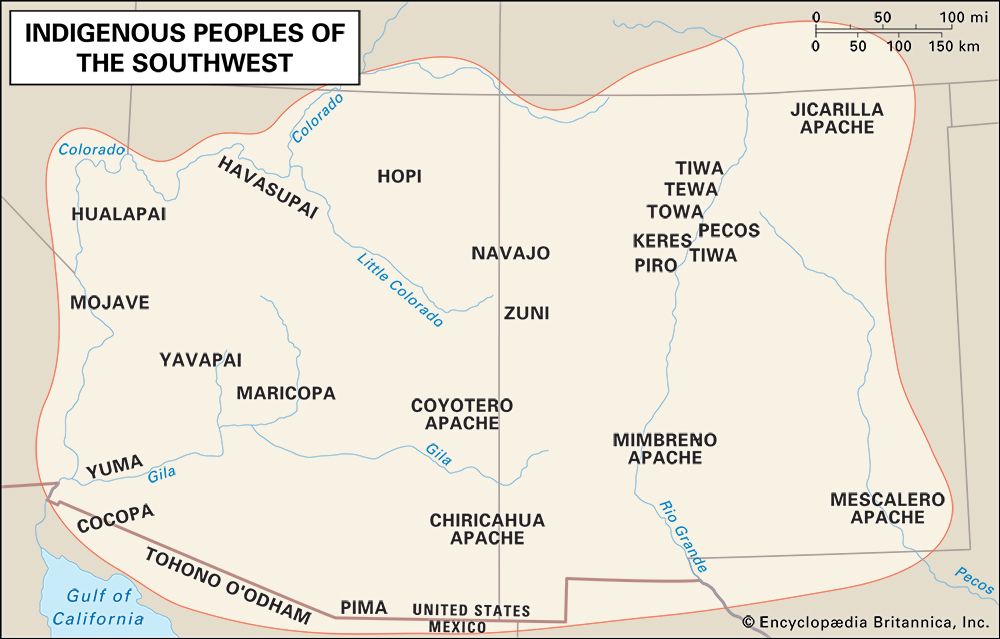 Distribution of American Southwest peoples